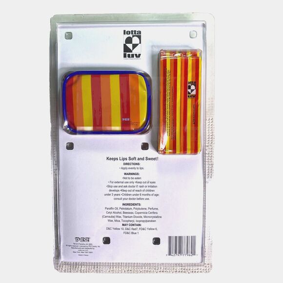 PEZ Candy Corner Cosmetics Clip-On Lip Balm & Zipper Case Pouch Set Vintage 2003 - Picture 2 of 2